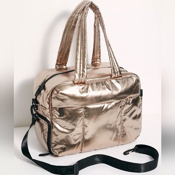 Calpak Luka Puffer Duffle Bag In Metallic Bronze - Picture 1 of 12